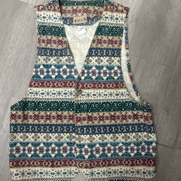 Vintage Falls Creek Multicolor Patterned Vest - Picture 1 of 4
